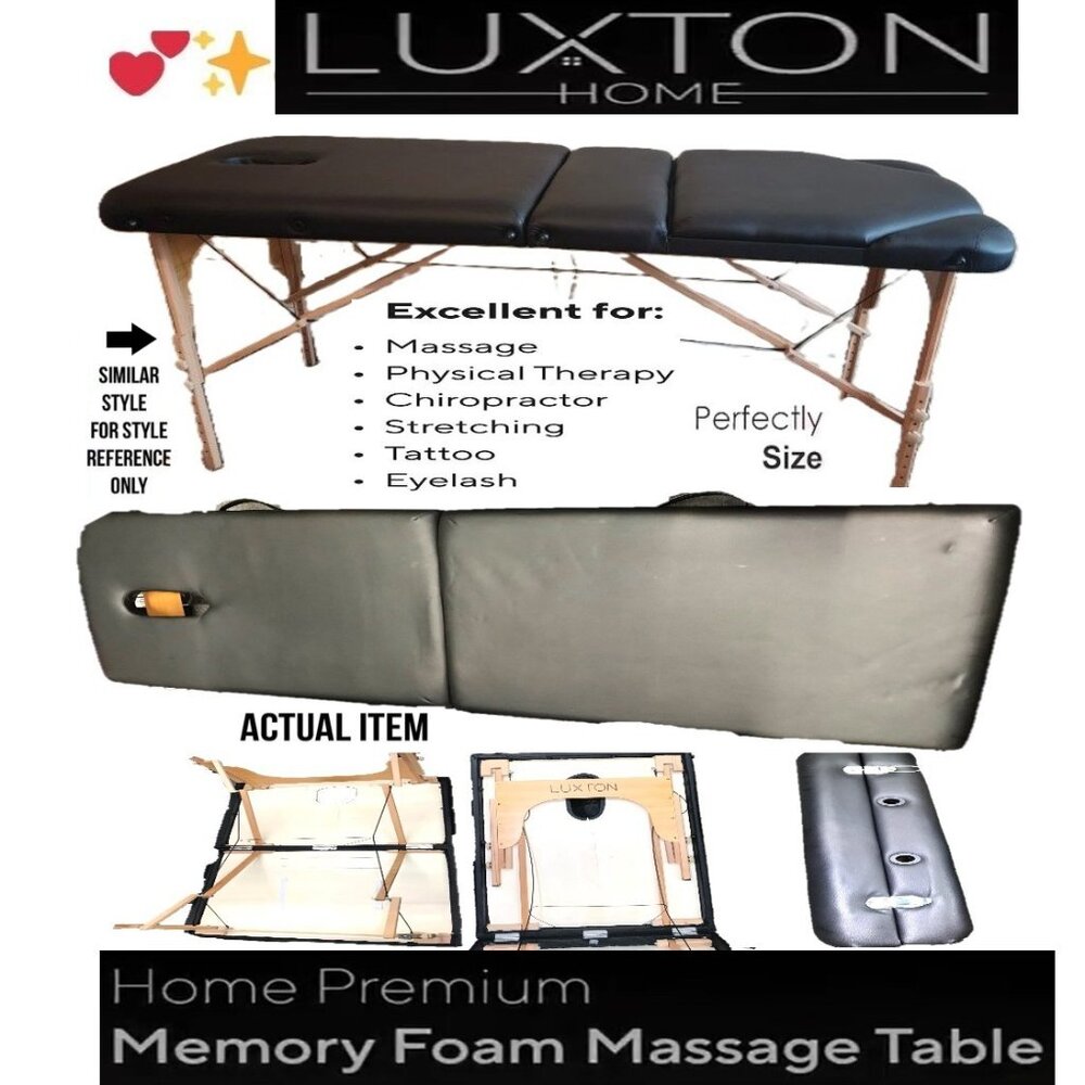 🛑 LUXTON Home➕ MASSAGE 🆒 TABLE Memory Foam Folding Portable Travel 💸BUY NOW‼️